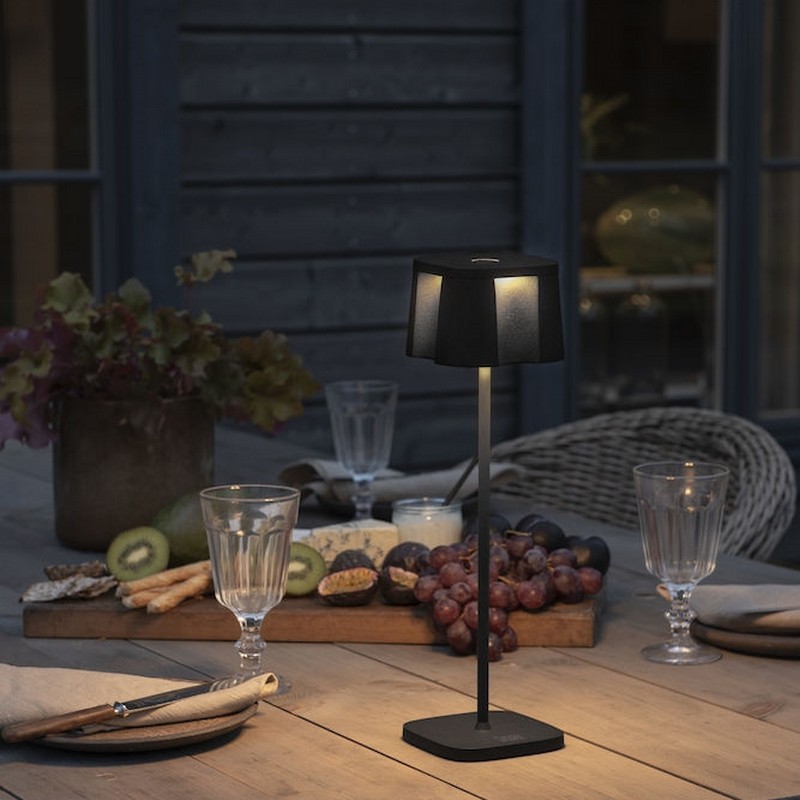 Nice bordslampa svart USB Svart