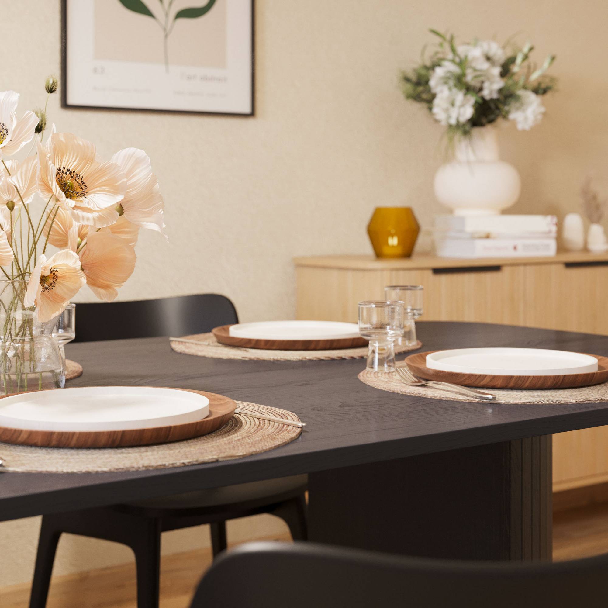 Matgrupp Bark Kopparbo Rektangulärt Matbord 240 cm med 6 Matstol Jerup