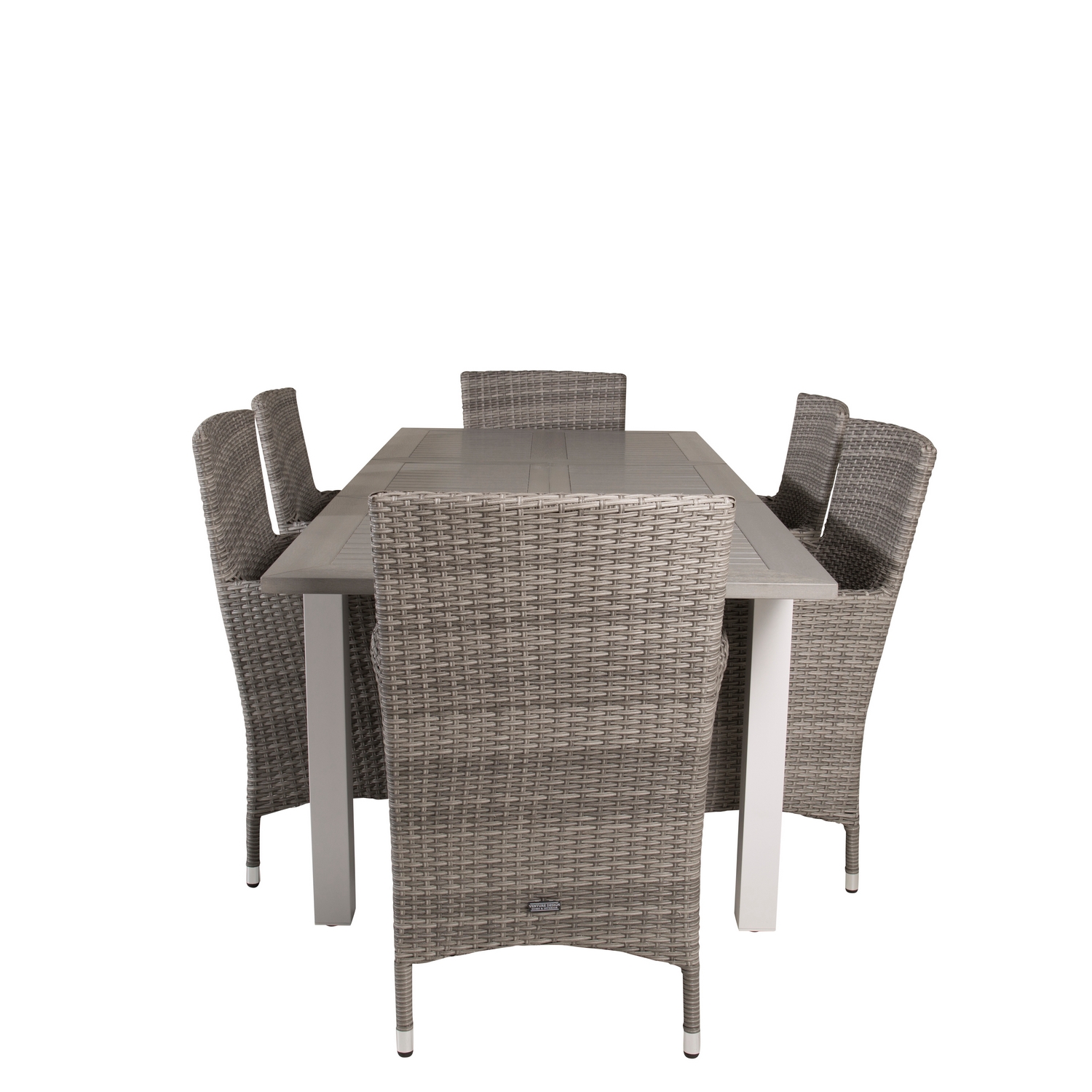 Albany Dining Table 152/210*90 - White Alu / Grey Aintwood+M Grå