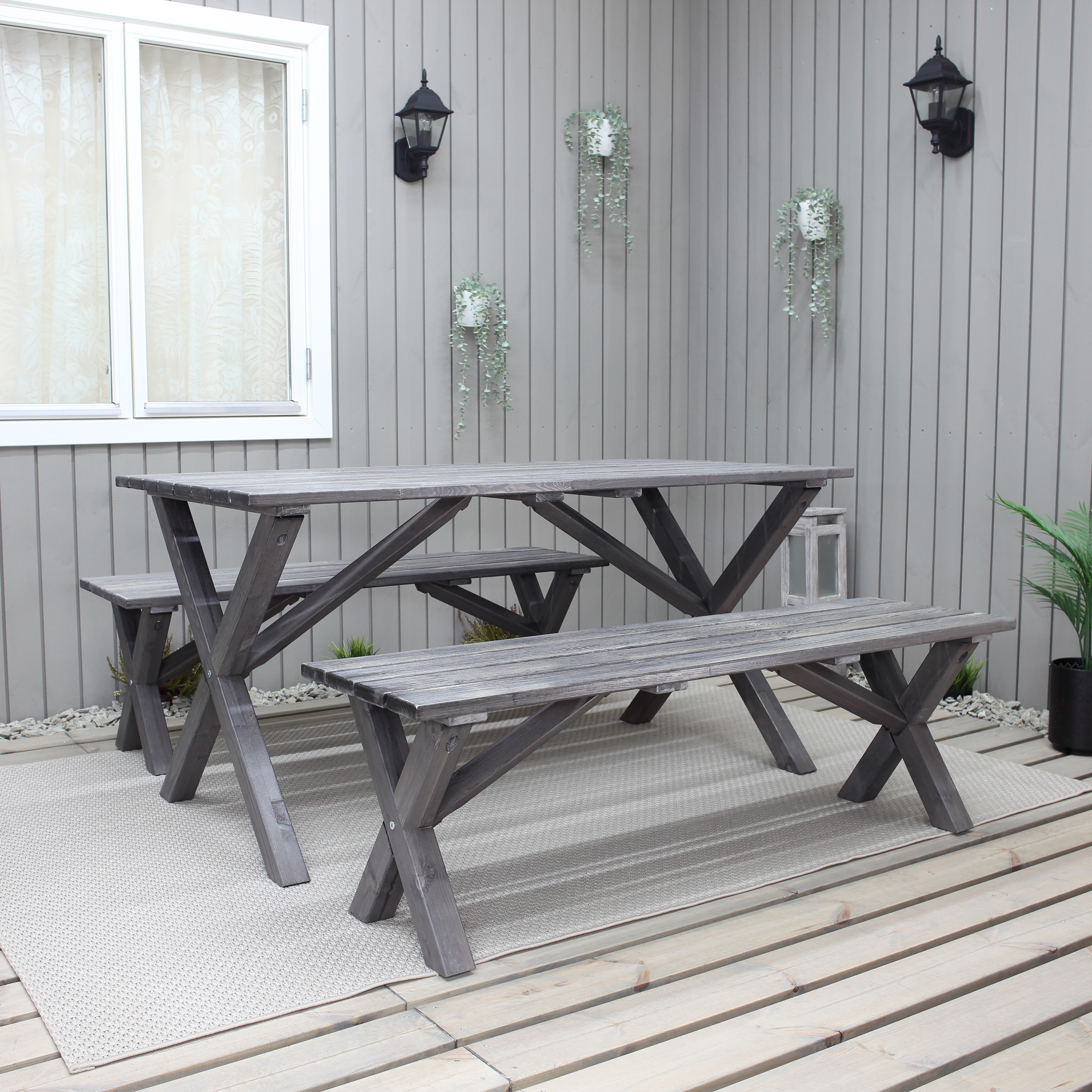 SCOTTSDALE bench 140 Grå, 1400 mm