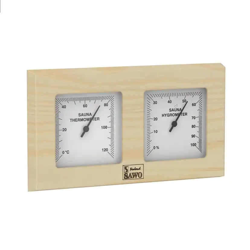 Termohygrometer för bastu Lådtyp med täckande kvadrater 140x Tall