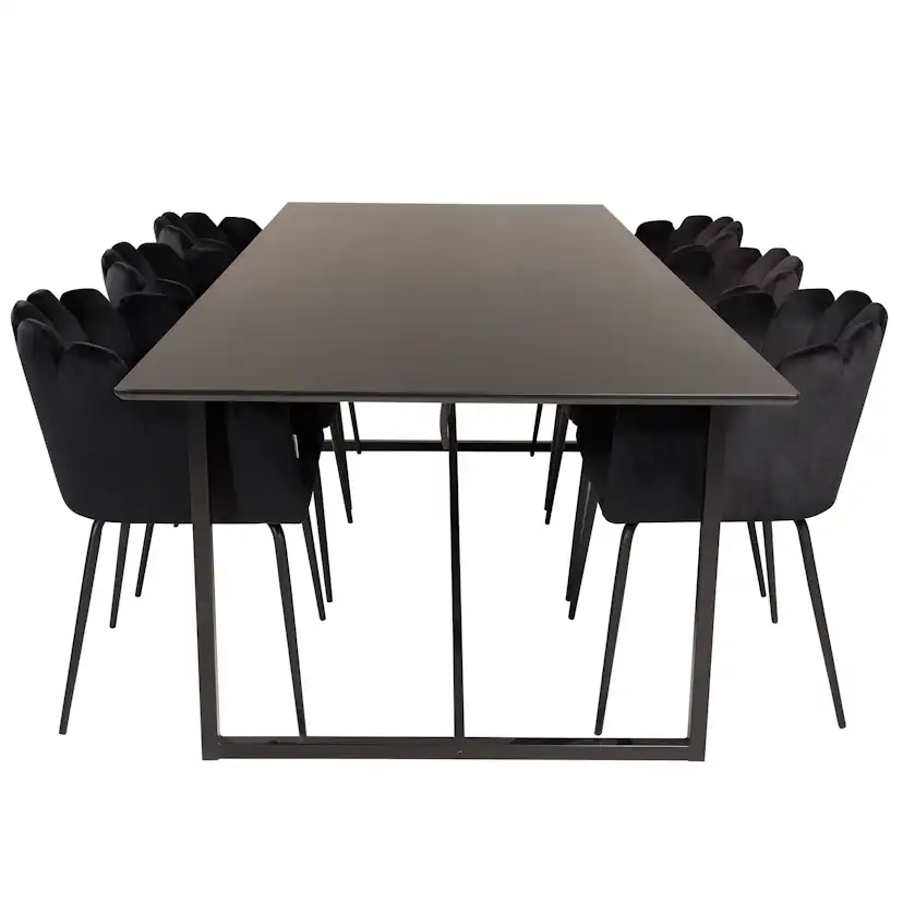 Palace Matbord - Svart / Svart - 240*100*H75+Limhamn - Chair Svart