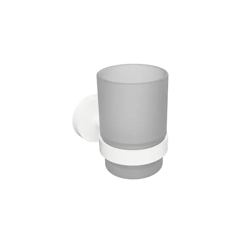 Tandborstglas Bemeta White Frostat Glas/Vit