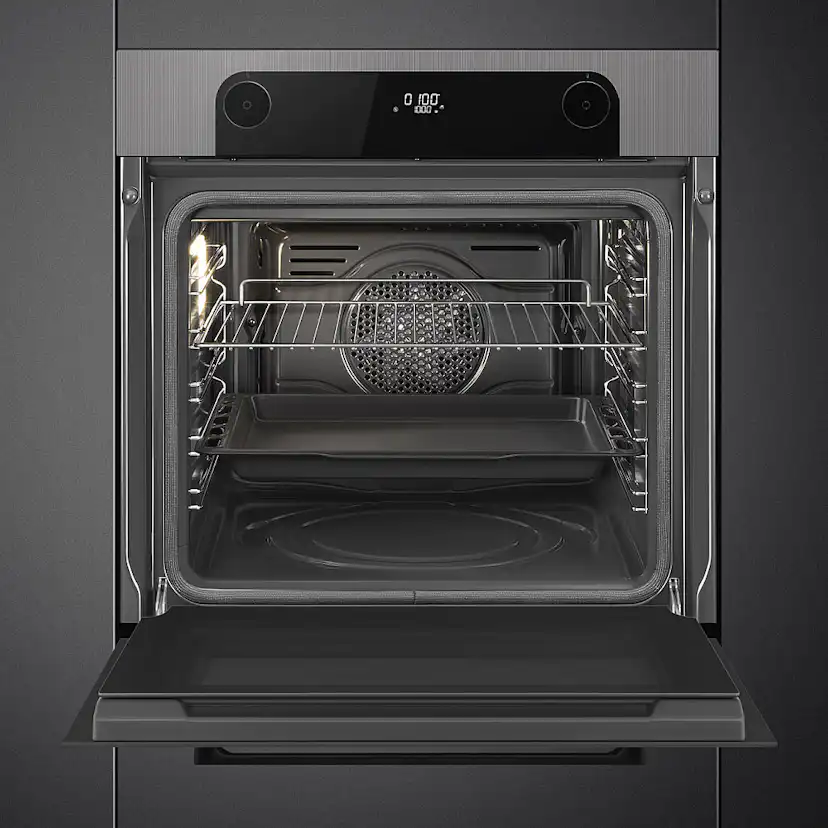 Termoventilerad Ugn Smeg SFP6201TS med Pyrolysrengöring Silver 60 cm