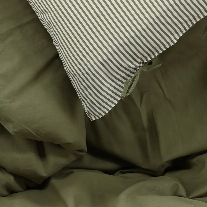 Jenna Bed Set Linen Cotton Green 240x220 cm Färg: Mörkgrön, Mått: 240x220 cm