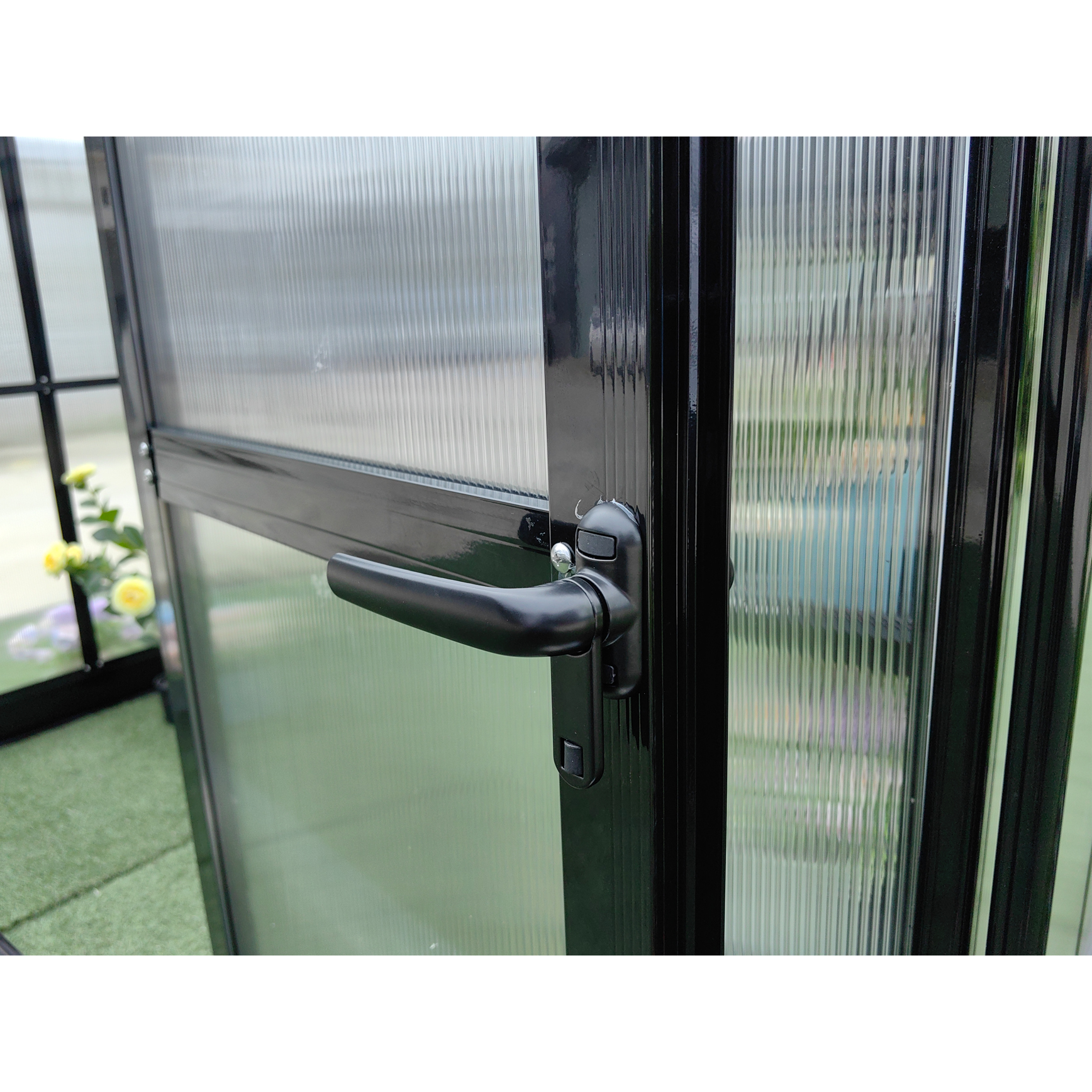 Växthus 18m² Premium | Extra hög odlingshöjd | 6mm kanalplas Svart