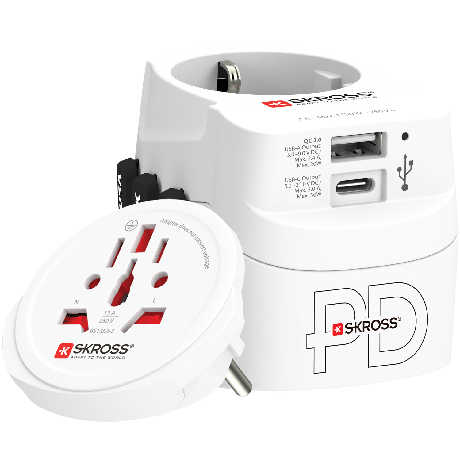 Reseadapter Skross PRO Light USB AC30PD World PD 30W Jordad