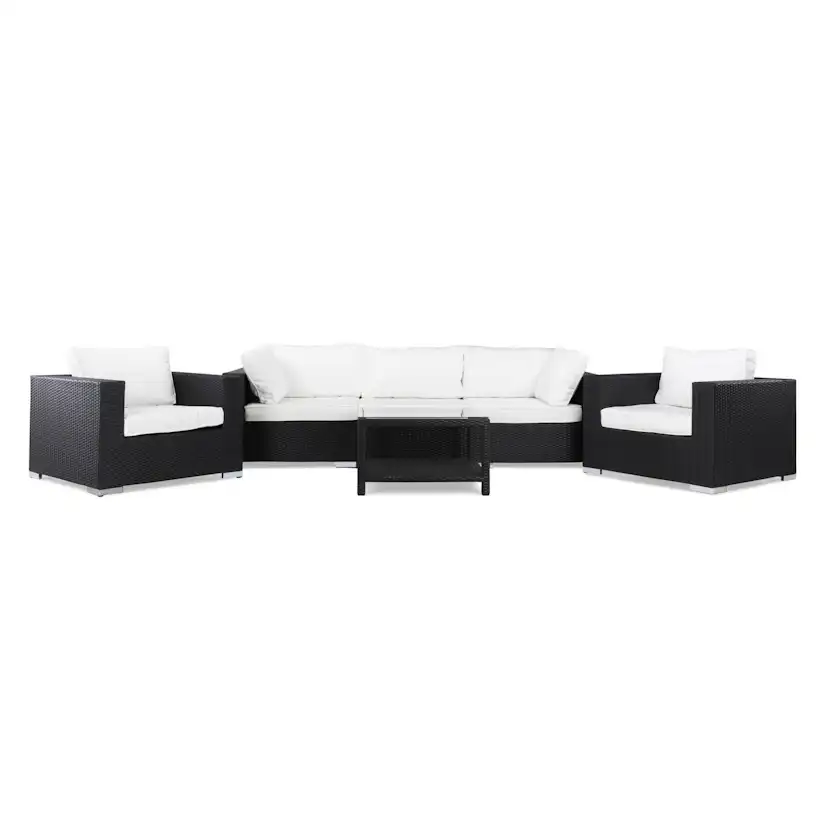 Loungegrupp Comfort Garden Bahamas 3-sits med 2 Fåtöljer och Bord 75x75 Utomhus