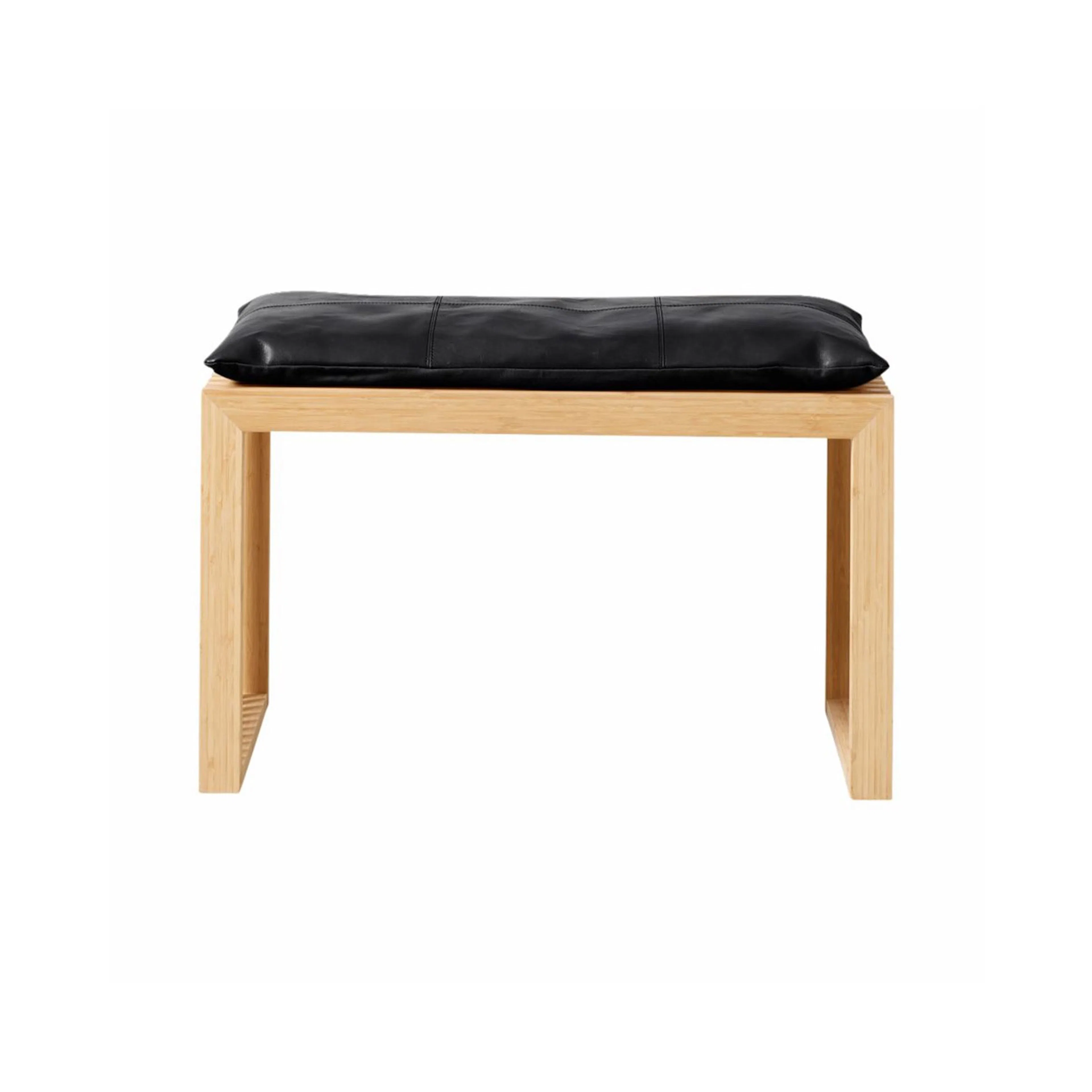 Bänk Cinas Rib Bambu 2-sits med Skinndyna