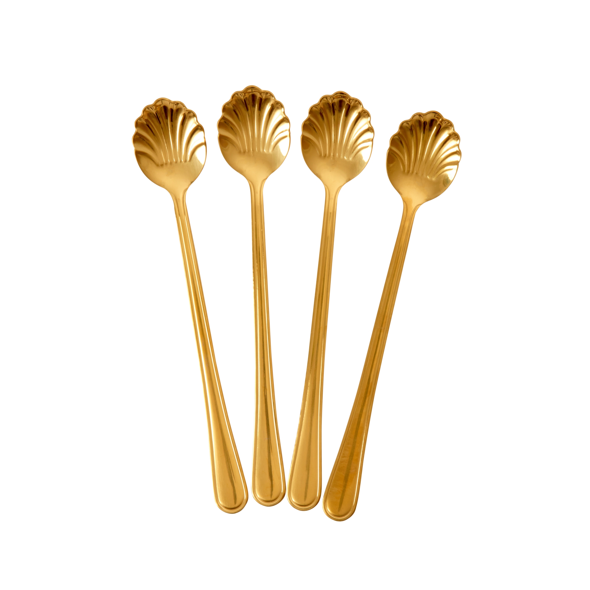 Lattesked Rice Seashell 19 cm 4-Pack Guldfärgad