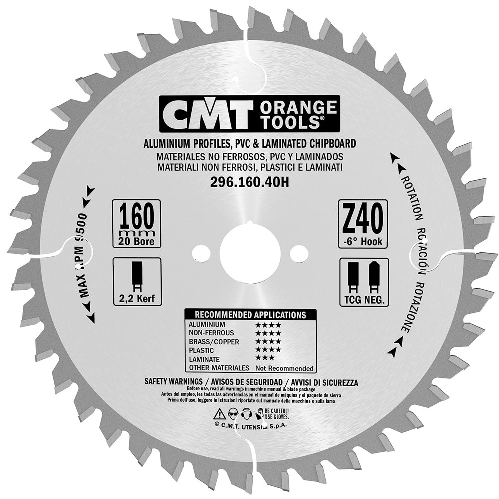 Cirkelsågklinga CMT Orange Tools NE NEG Alu/laminat