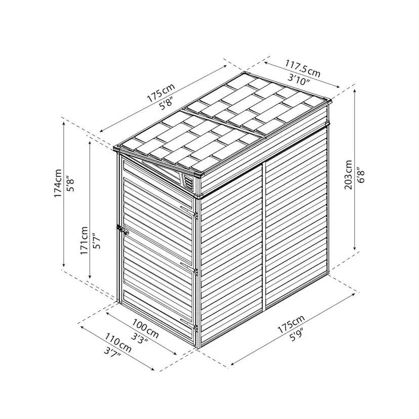 Skjul Canopia by Palram Skylight Pent 2,1 m² Vinklat Tak