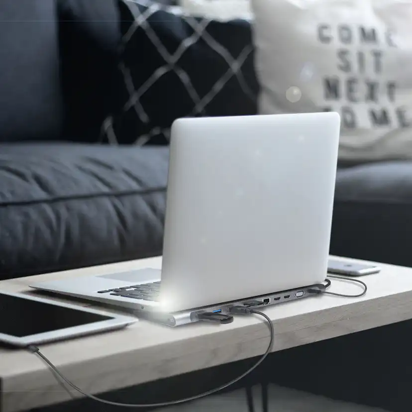 USB-C-docka LogiLink 11-i-1 HDMI/VGA/RJ45/USB-C 100W