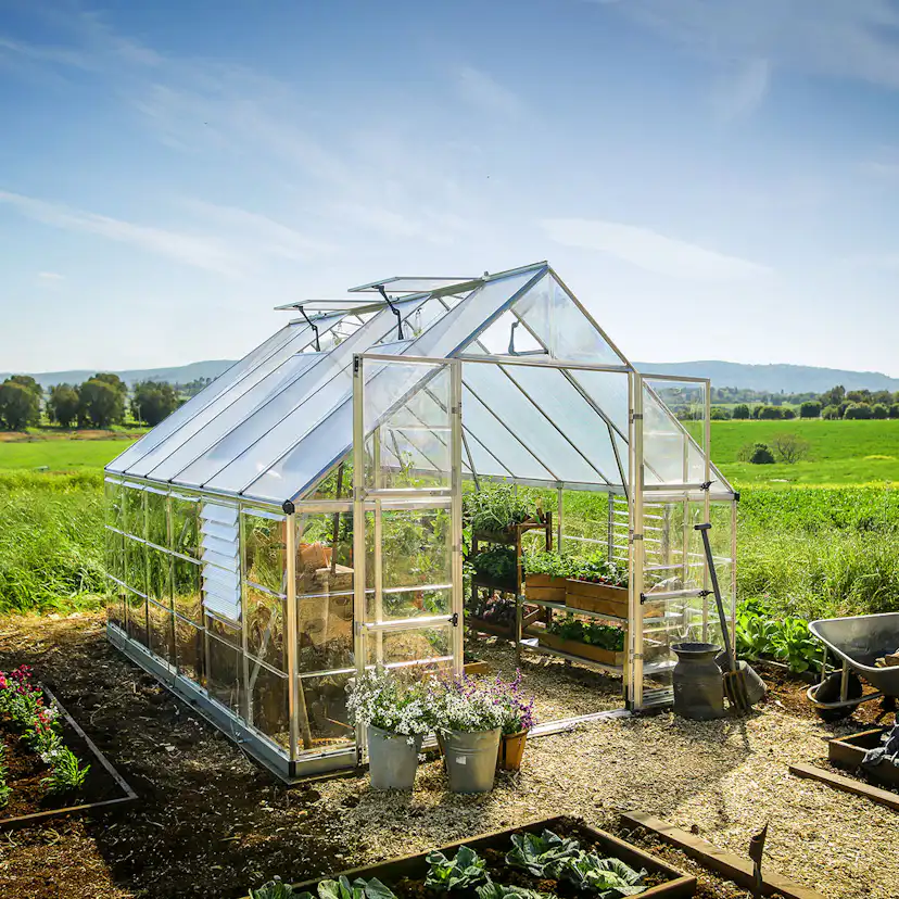 Växthus Canopia by Palram Balance, Aluminiumram med UV-Skyddad Polykarbonat & Ventilationsfönster, 10,8 m²