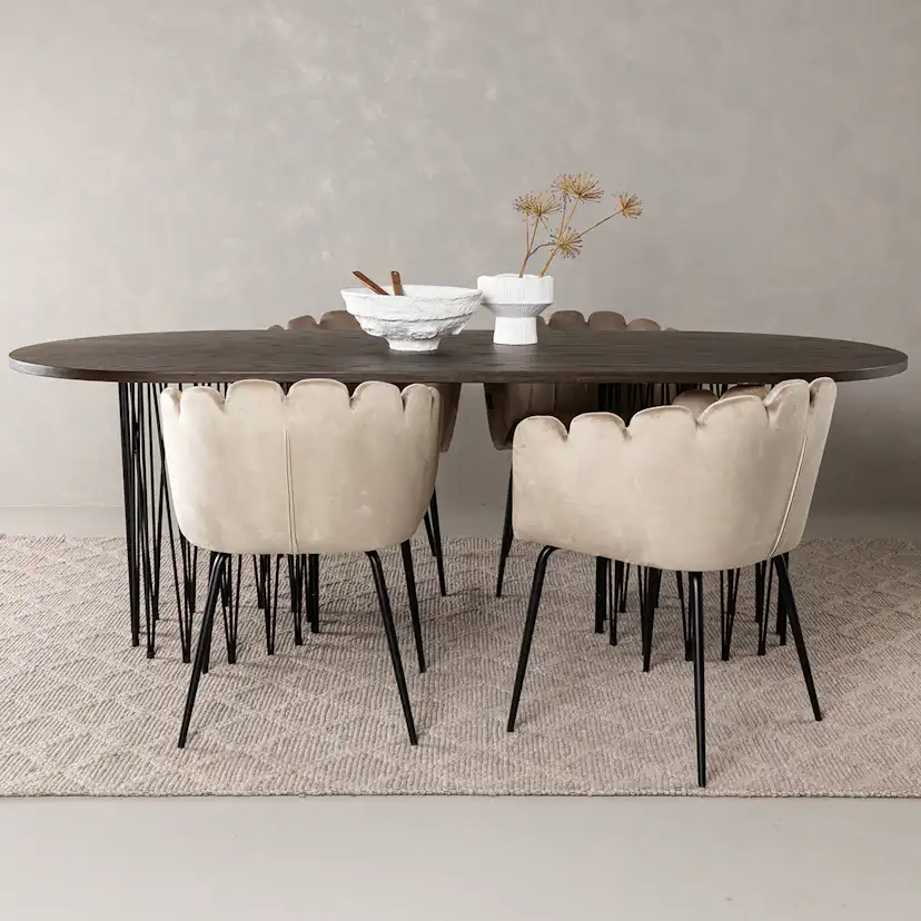 Matgrupp furniture/fashion Stone med 4 Limhamn Stolar