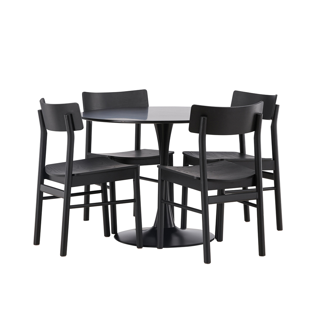 Matgrupp Venture Home Glade Ø100 cm med 4st Montros Matstolar