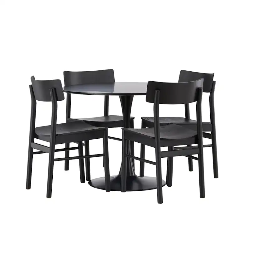Matgrupp Venture Home Glade Ø100 cm med 4st Montros Matstolar