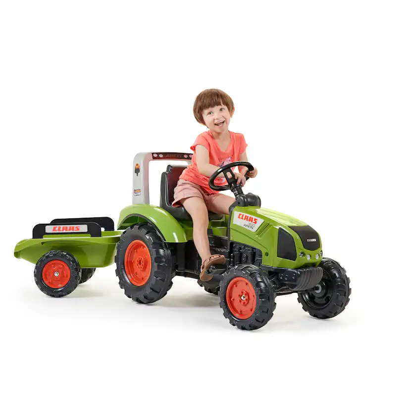 Trampbil FALK Traktor med vagn Claas 808-123