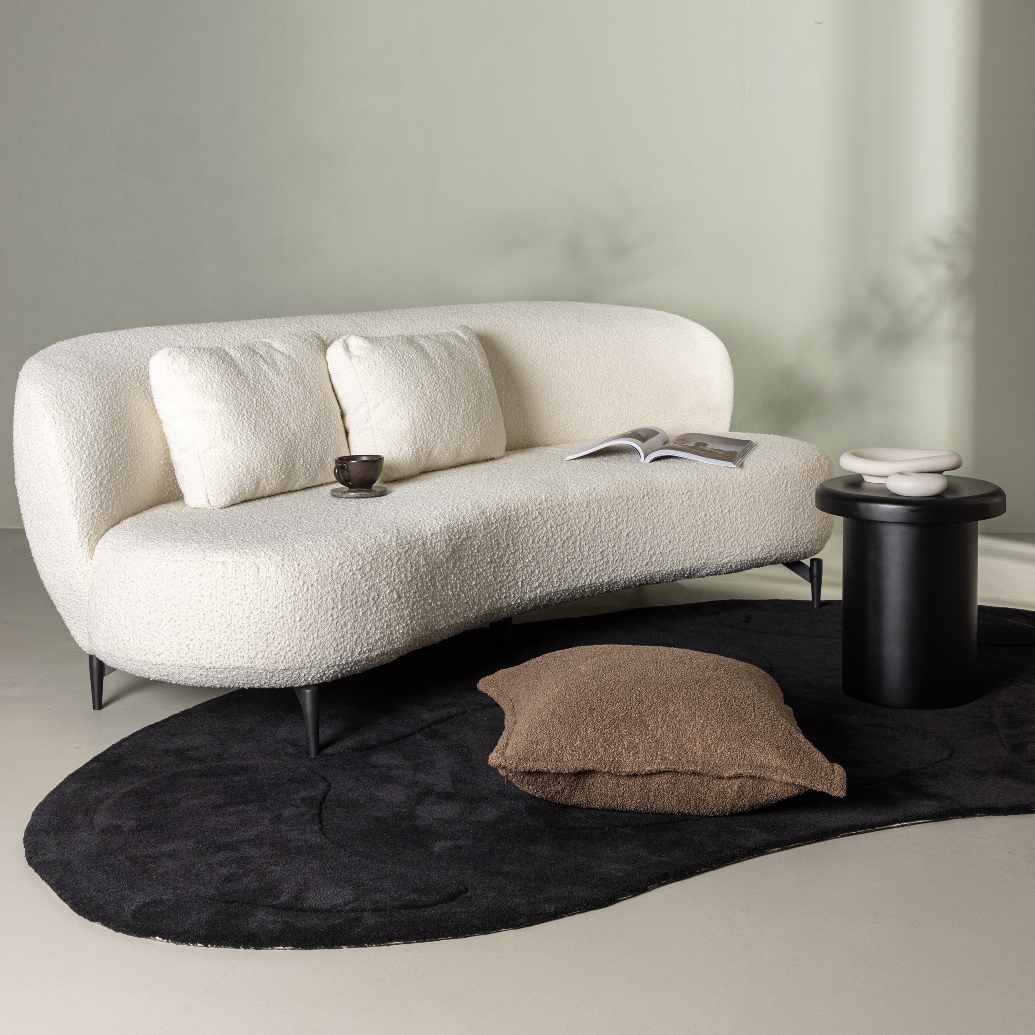 3-sitssoffa Venture Home Luna Boucle Vit