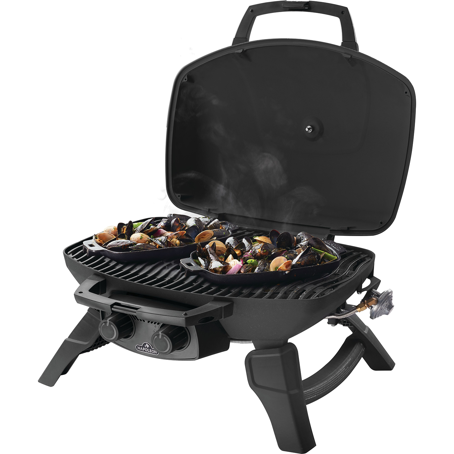 Gasolgrill Napoleon TQ285-1 Bärbar Grill i Rostfritt Stål & Gjutjärnsgaller