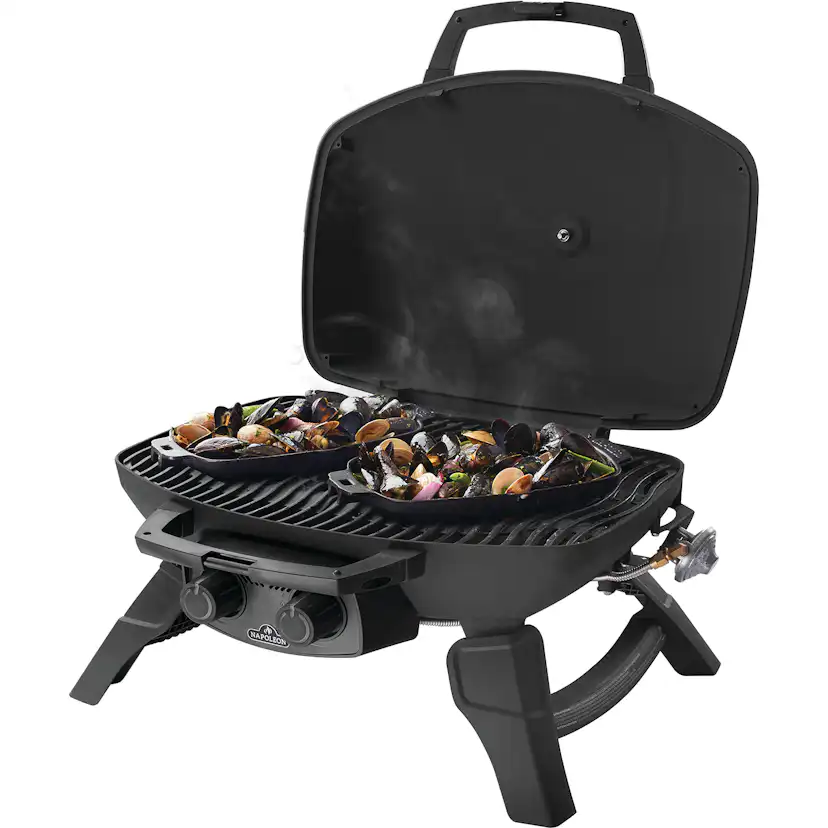 Gasolgrill Napoleon TQ285-1 Bärbar Grill i Rostfritt Stål & Gjutjärnsgaller
