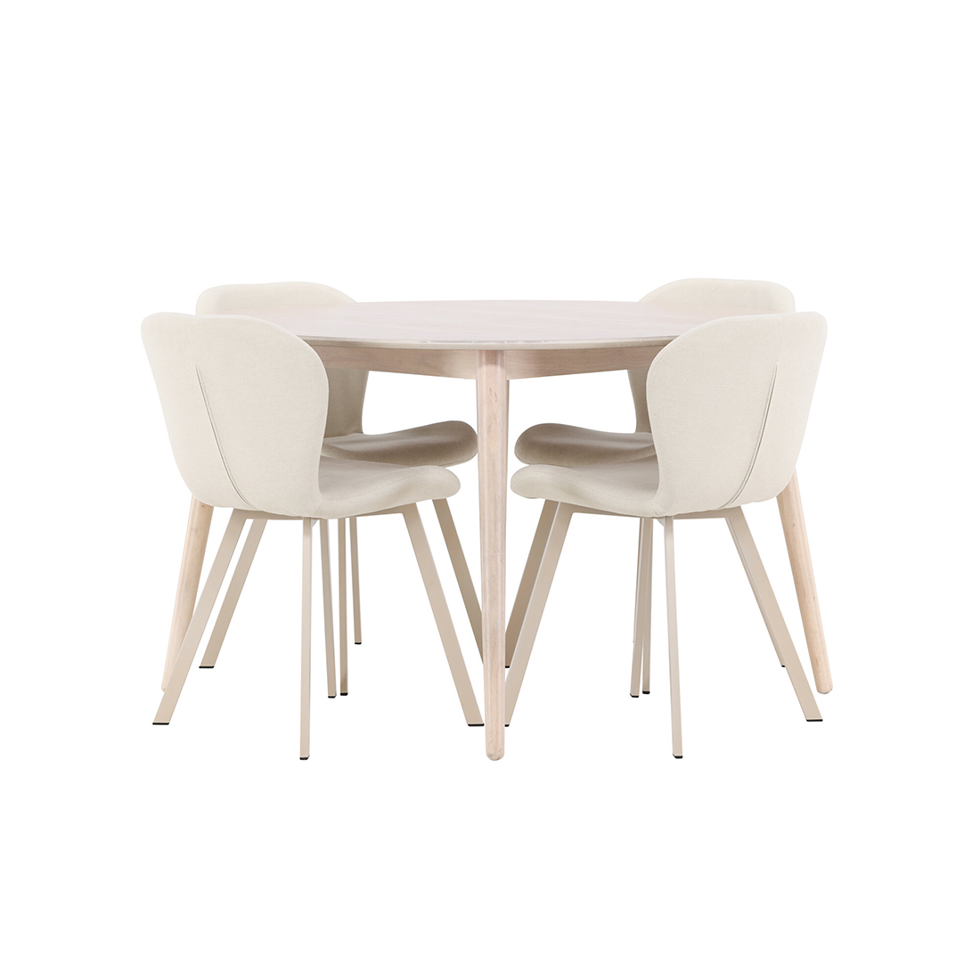 Matgrupp Venture Home Flora Ø120 cm med 4st Lilja Matstolar