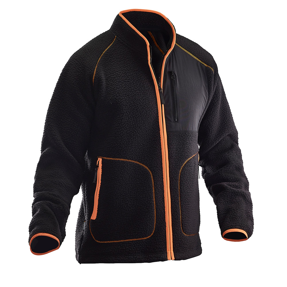 Pälsfiberjacka Svart/Orange XL Storlek: XL, Svart/Orange