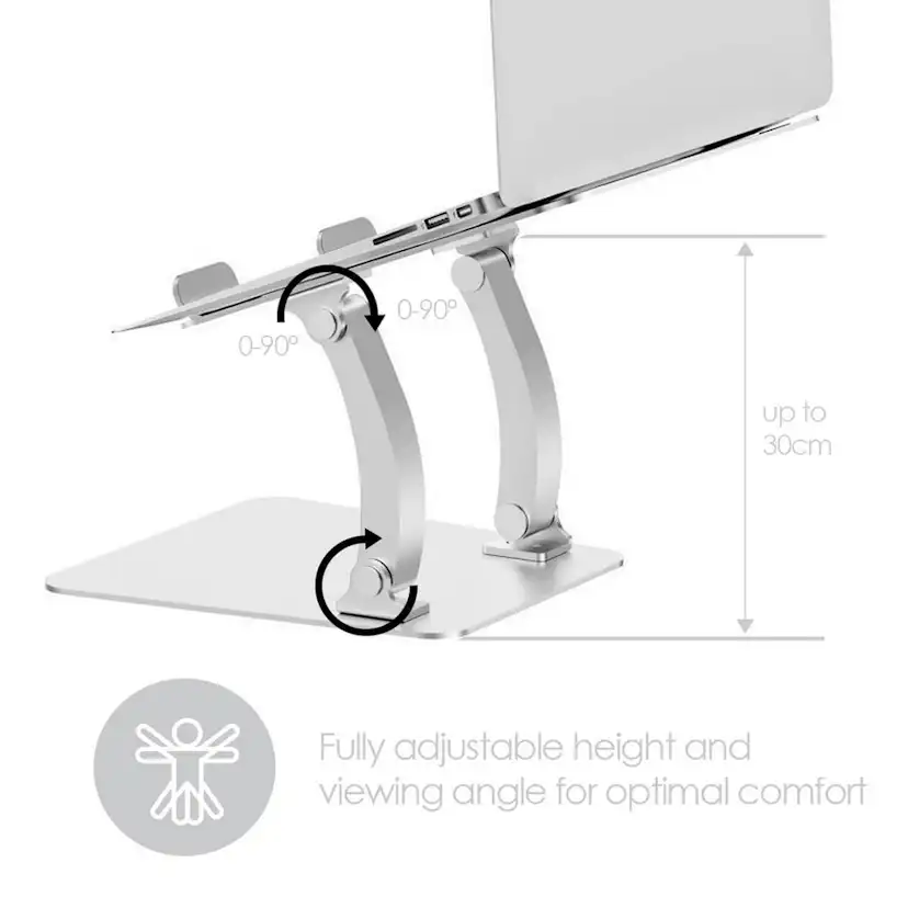 Laptopställ Desire2 Dual Pivot Riser Justerbar Aluminium