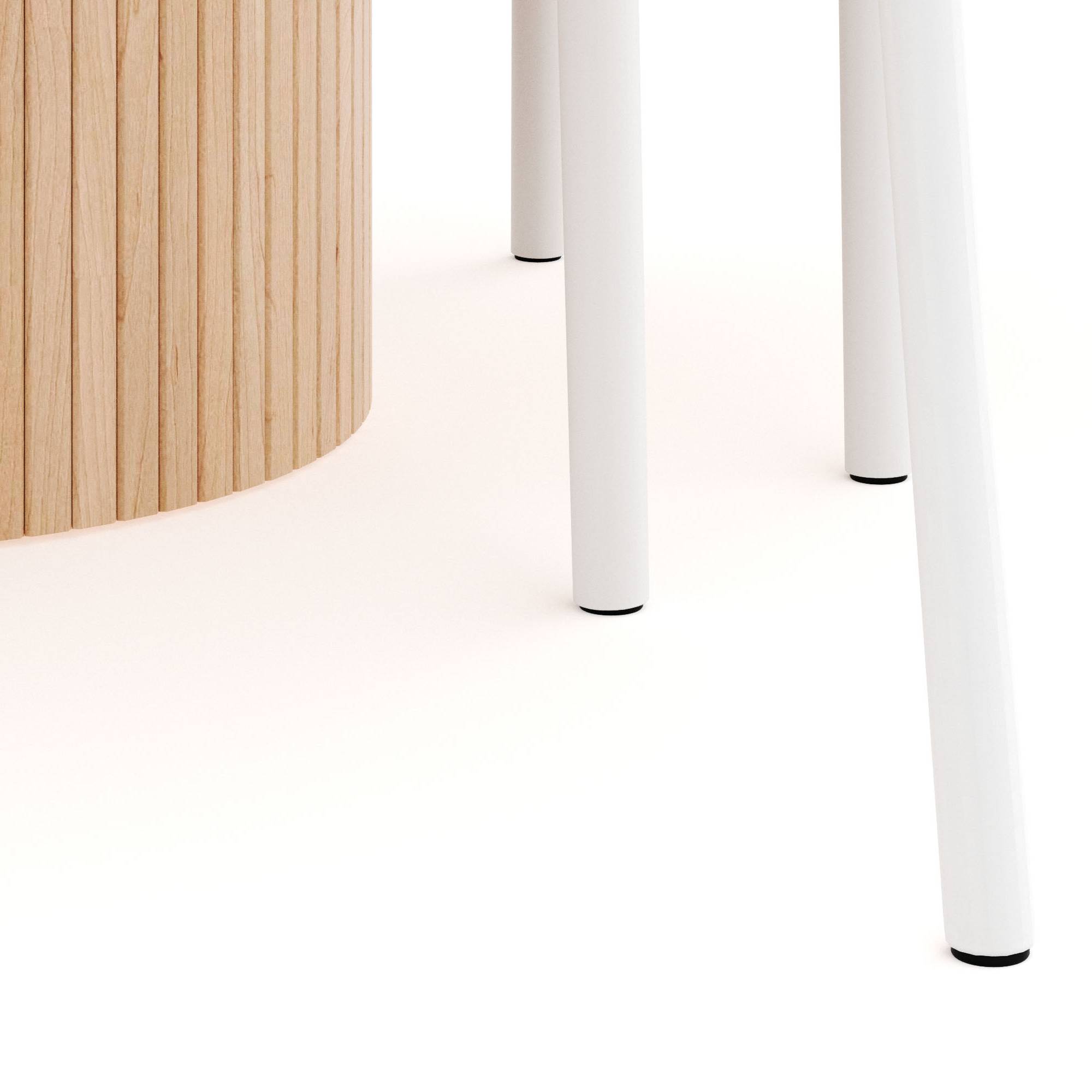 Matgrupp Bark Kopparbo Runt Matbord 106-156 cm Förlängningsbartt med 4 Elysia Matstol