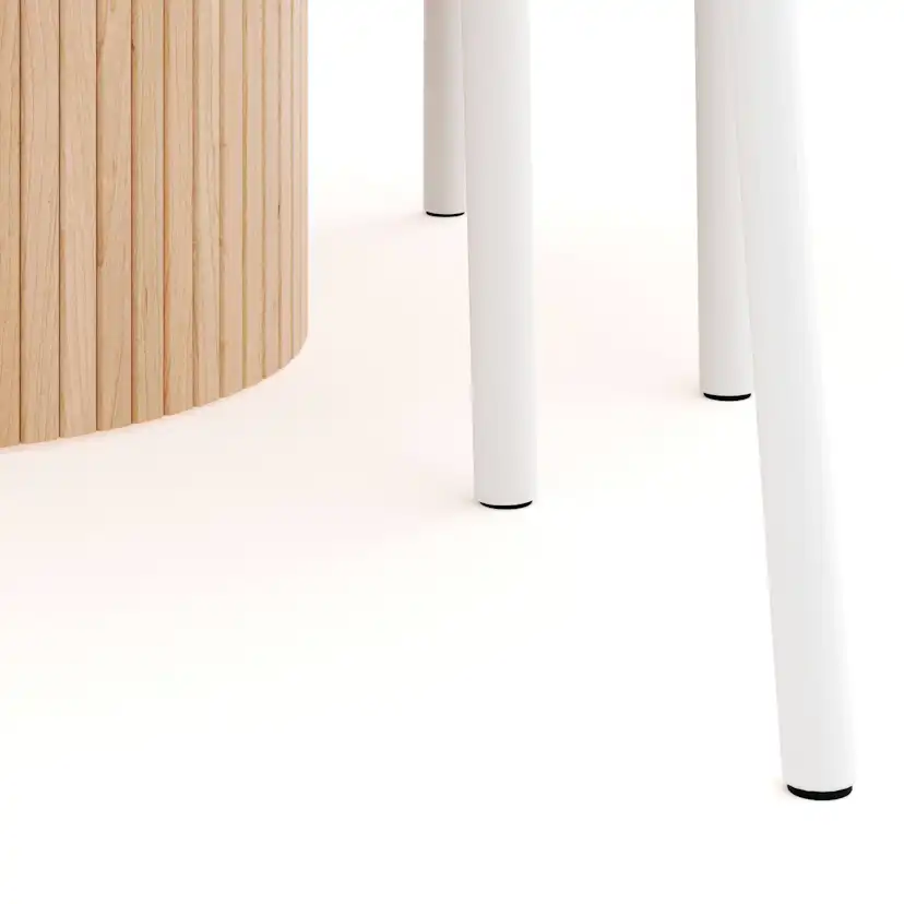 Matgrupp Bark Kopparbo Runt Matbord 106-156 cm Förlängningsbartt med 4 Elysia Matstol