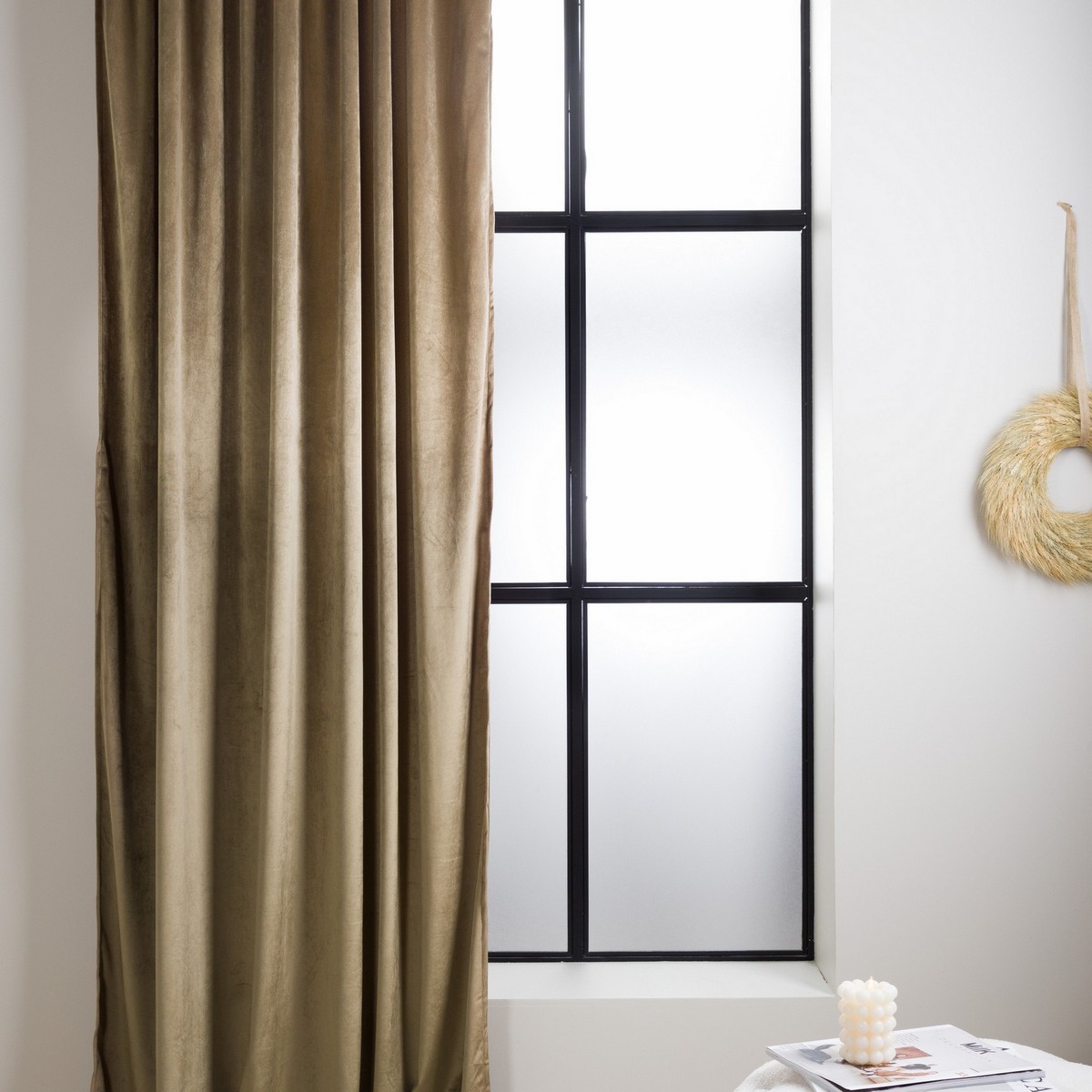 Mary Curtain Polyester/velvet - 2-pack - Brown / - 135*250 Brun