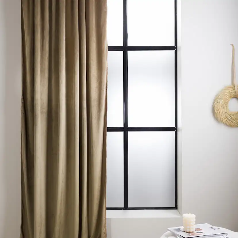 Mary Curtain Polyester/velvet - 2-pack - Brown / - 135*250 Brun
