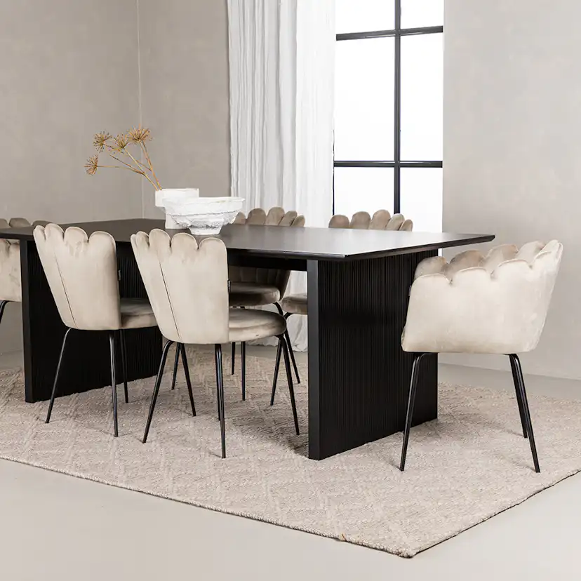 Matgrupp Venture Home Vail med 4 Limhamn Light Stolar