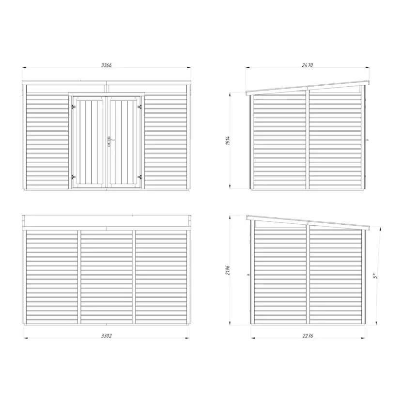 Förråd Palmako Elias 7,5 m² (inv. 7,3 m²)