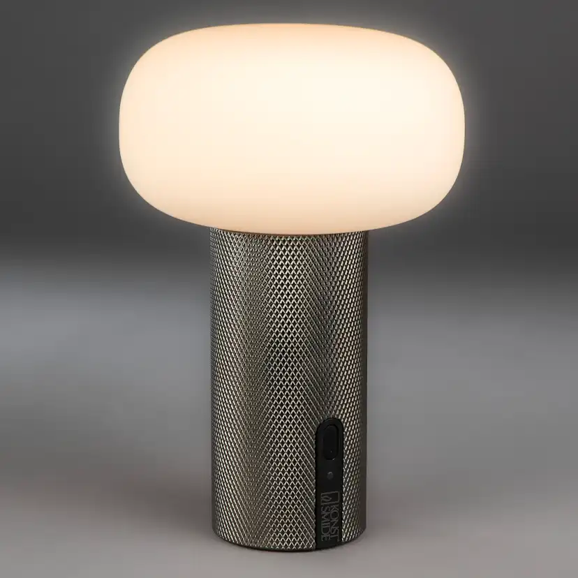 Portabel Lampa Gnosjö Konstsmide Antibes Mini Bordslampa USBxMatt Silver