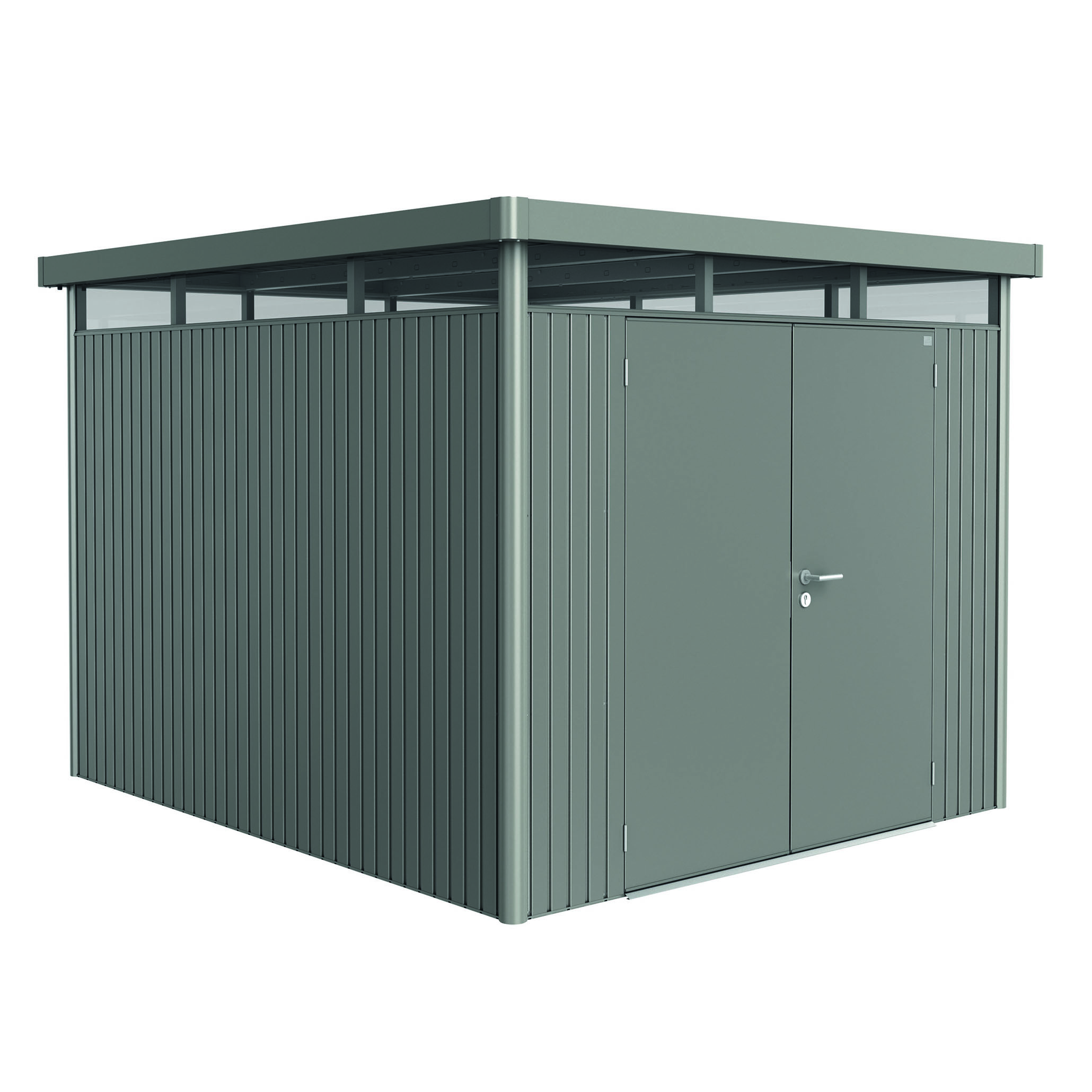 Garden shed HighLine size H5 metallic quartz grey with doubl Metallic Kvartsgrå