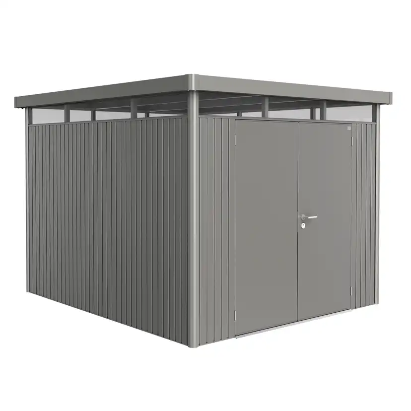 Garden shed HighLine size H5 metallic quartz grey with doubl Metallic Kvartsgrå