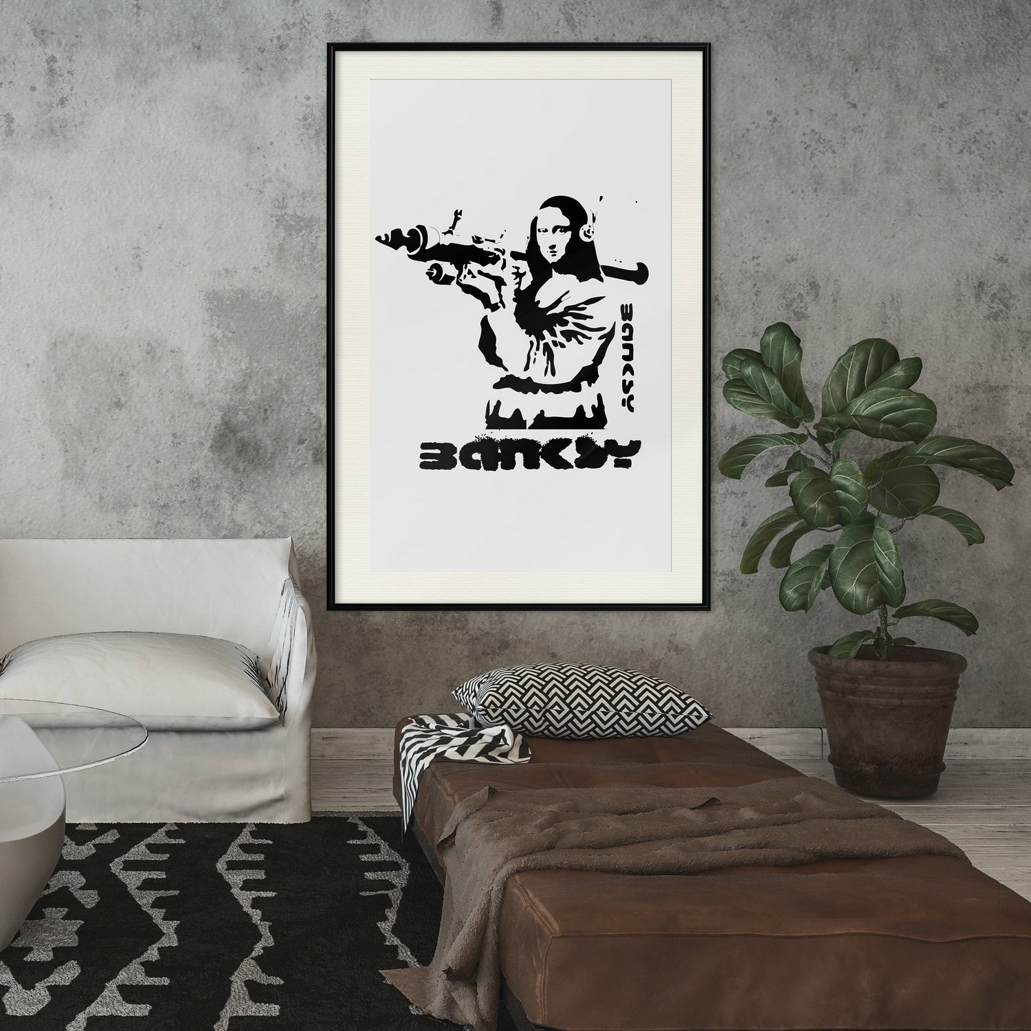 Poster Artgeist Affisch Mona Lisa with a Bazooka