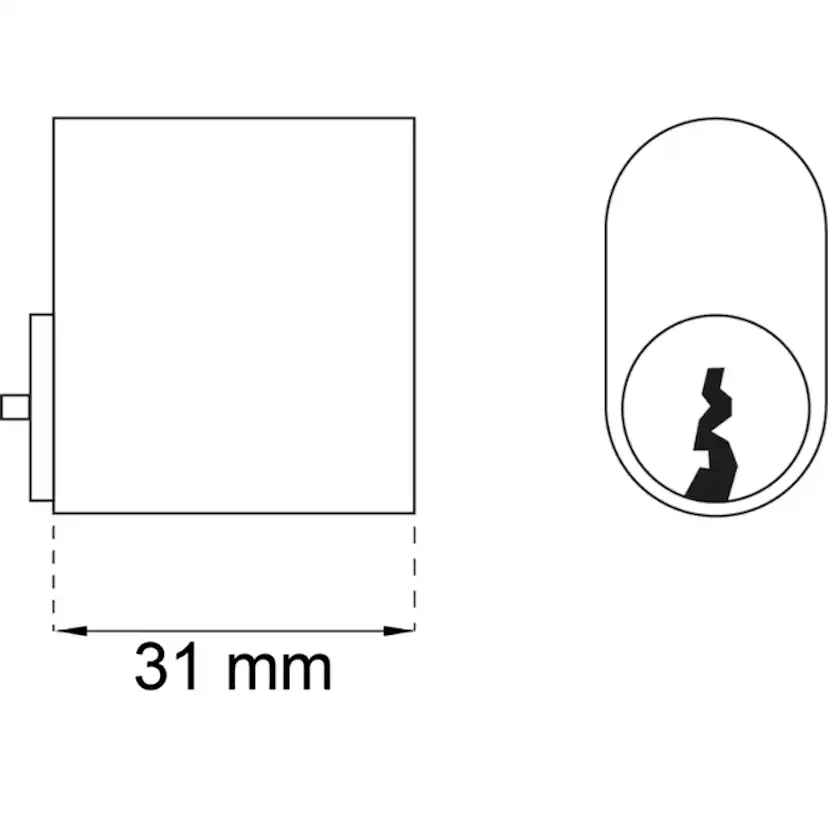 Låscylinder Habo Svart 6-stift Oval 2-pack för Ytterdörr