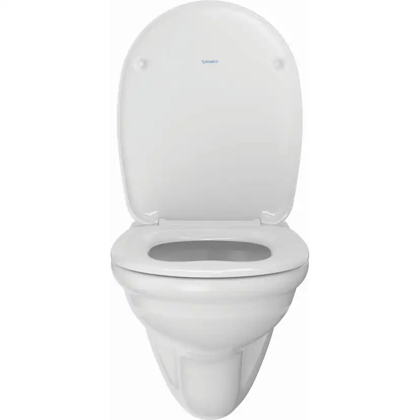 Toalettpaket Duravit D-Code med Vägghängd Toalettstol, Fixtur och Spolknapp