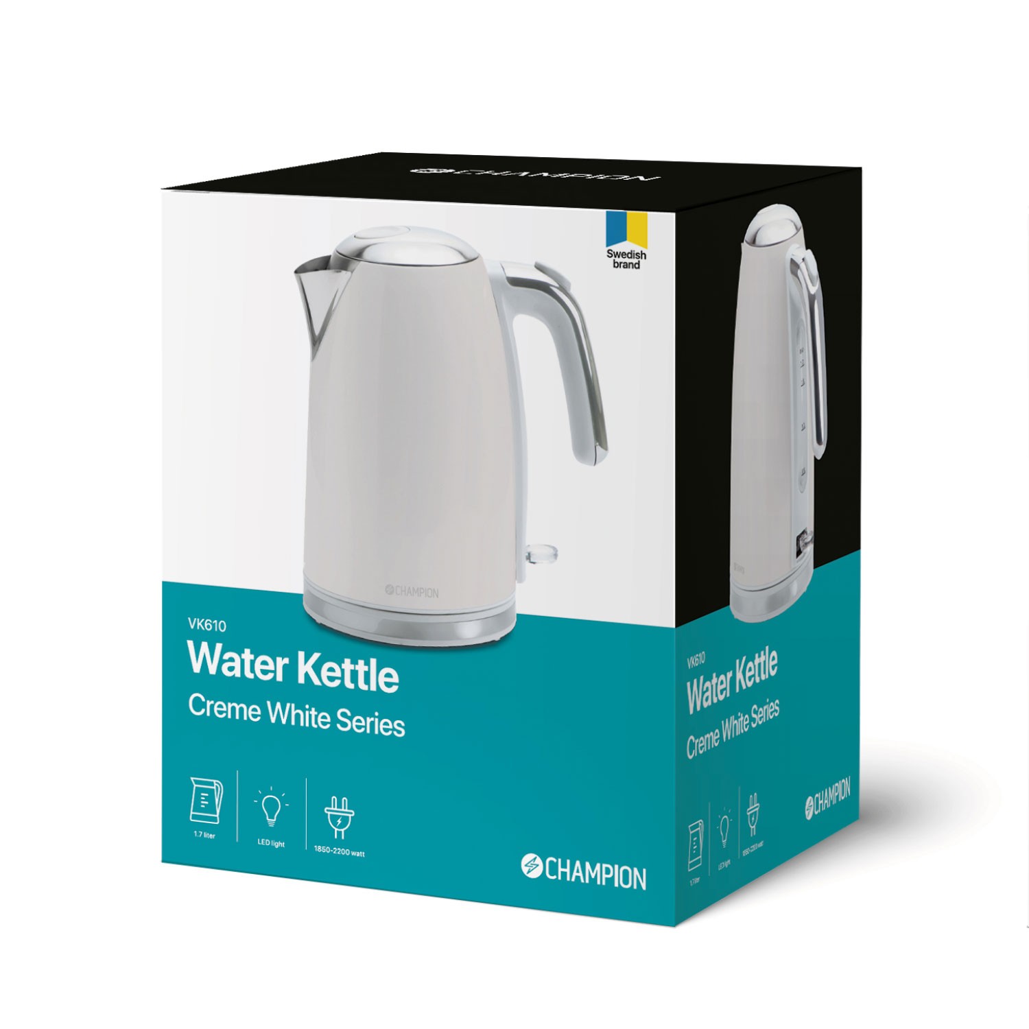 Vattenkokare Champion 1,7L VK610 Creme White Series