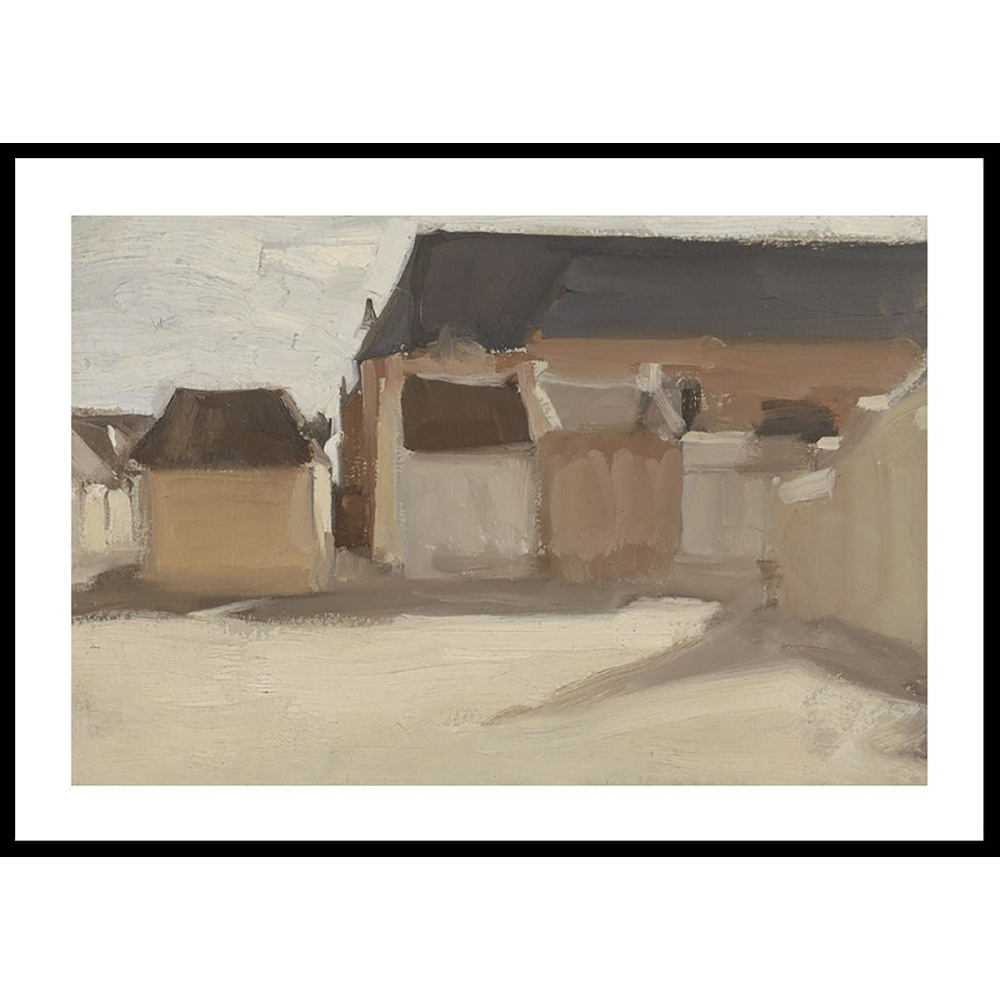 Poster Gallerix Studie Van Een Dorpspleintje Met Gebouwen By Antoon Derkinderen