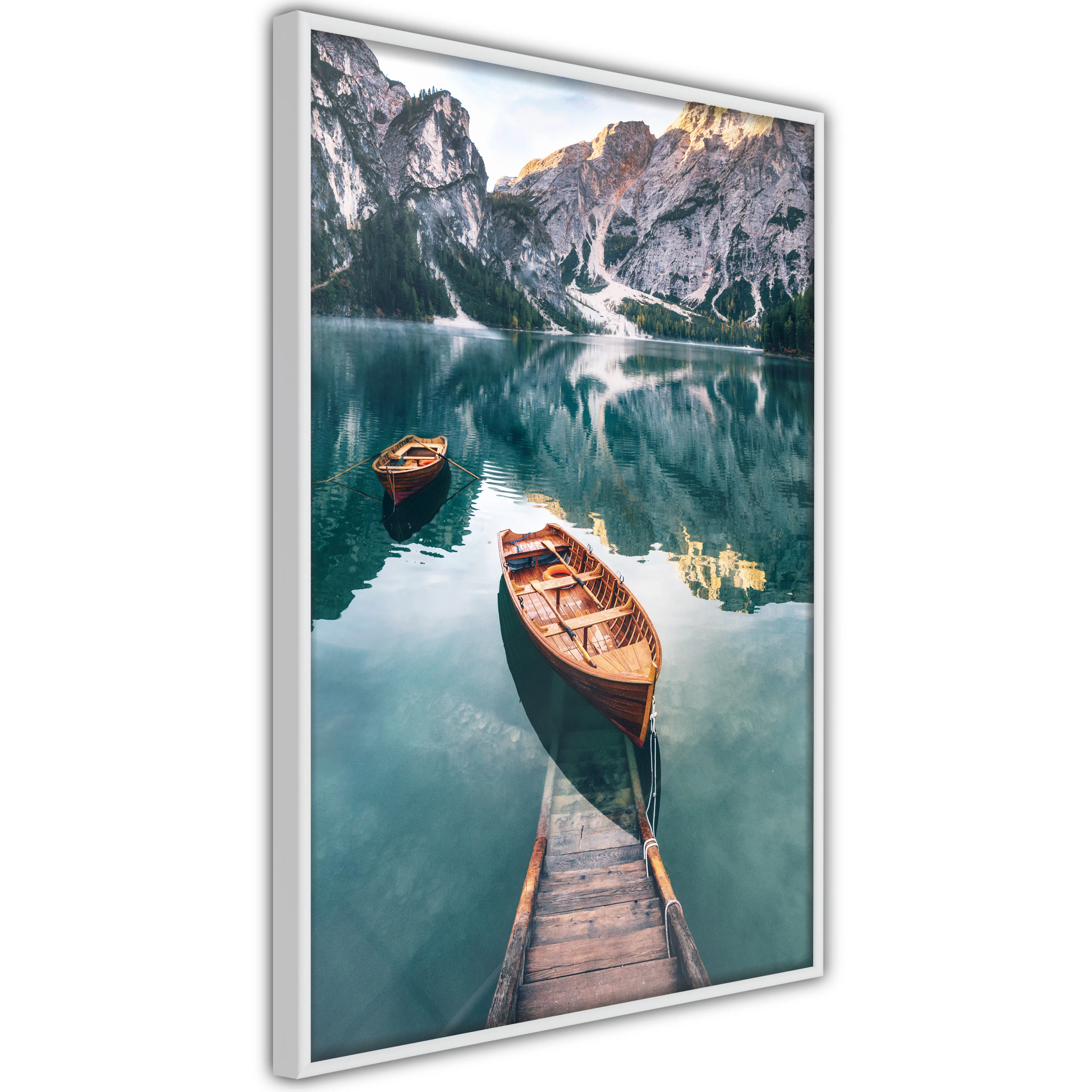 Poster Artgeist Affisch Boats In Dolomites