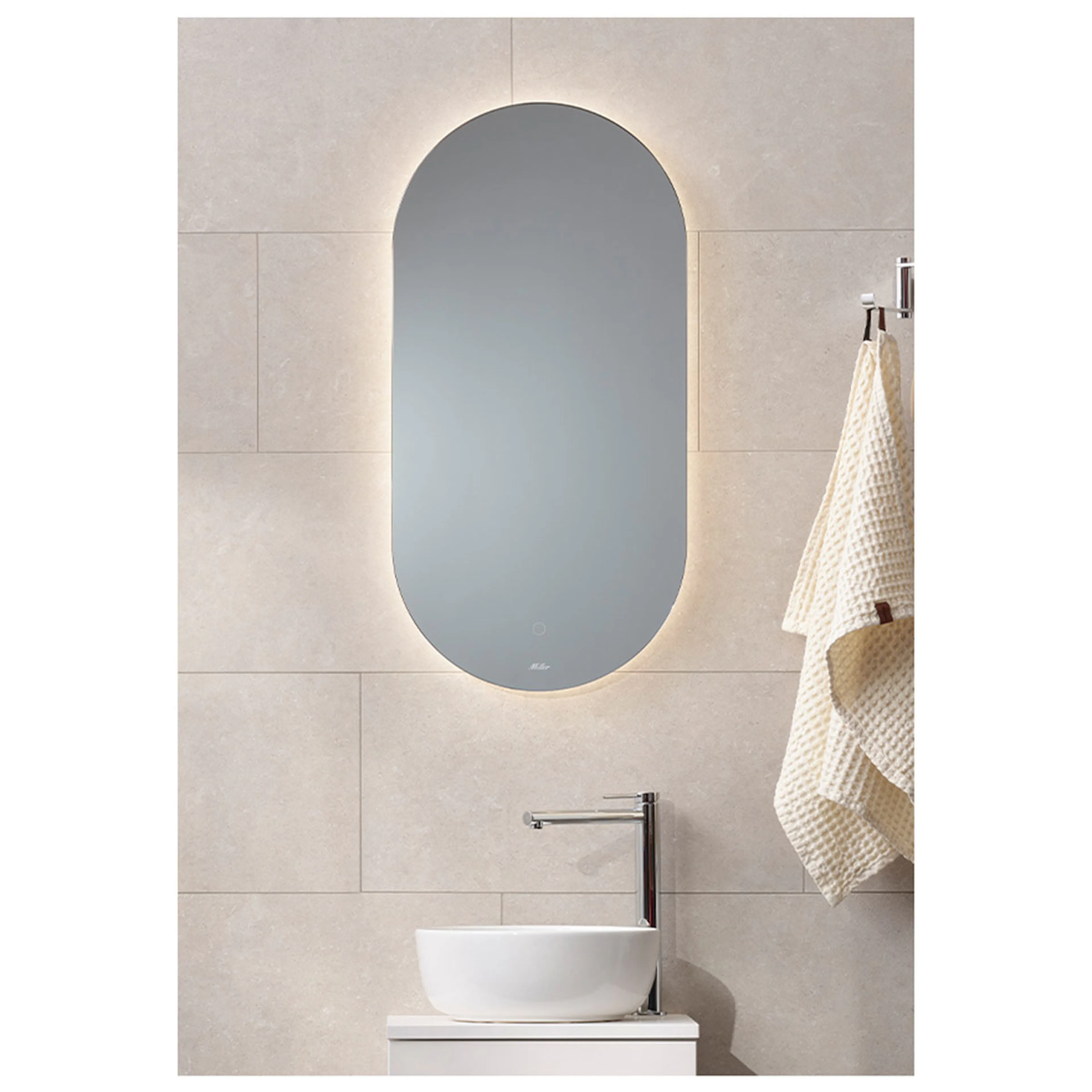 Spegel Ambient TOUCH Oval400x80 400x800 mm