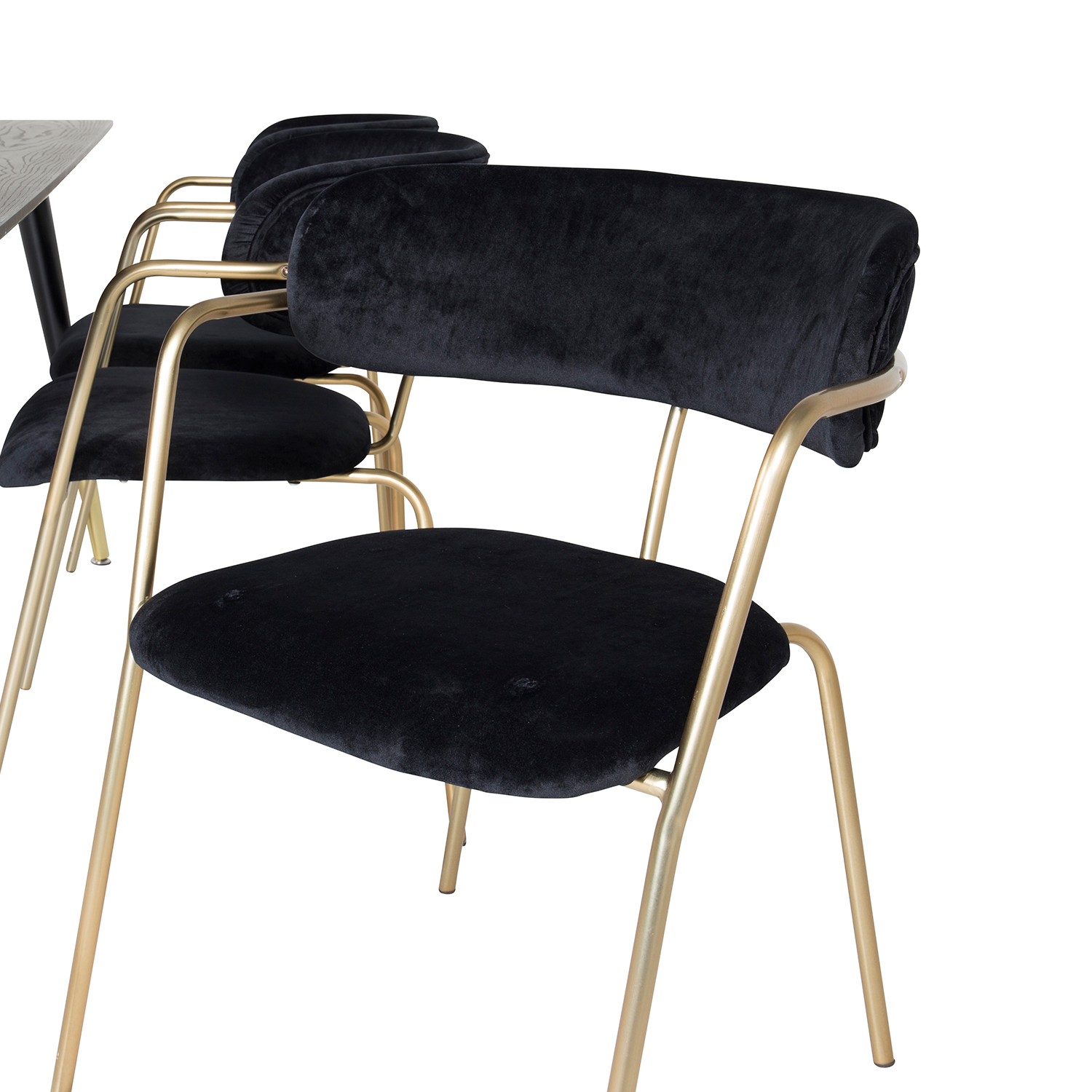 DippTable -Black Brass+Arrow armchair- Black_6 Svart/Mässing/Svart