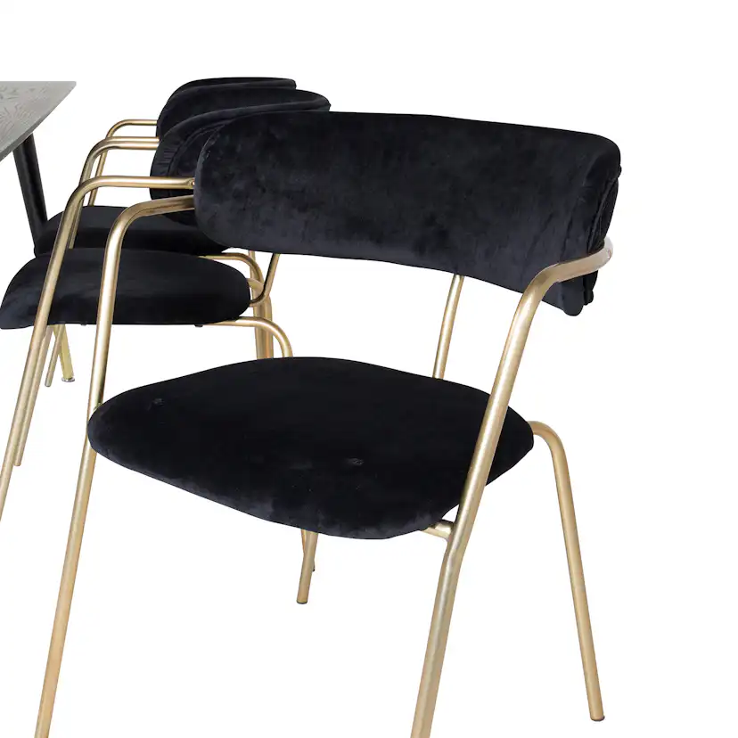 DippTable -Black Brass+Arrow armchair- Black_6 Svart/Mässing/Svart
