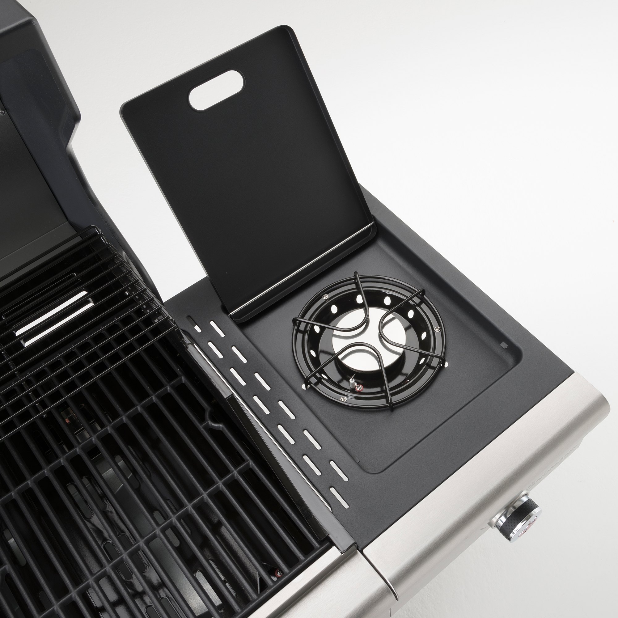 Gasolgrill Landmann Triton cooK PTS 3.1 Black Rostfritt Stål Sidobrännare & Integrerad Termometer