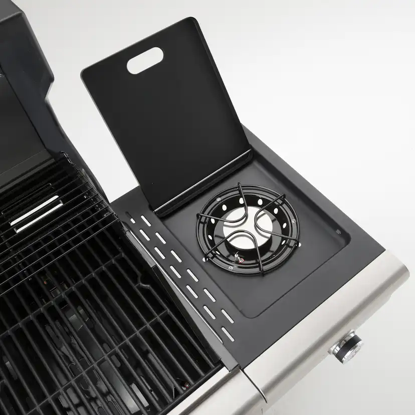 Gasolgrill Landmann Triton cooK PTS 3.1 Black Rostfritt Stål Sidobrännare & Integrerad Termometer