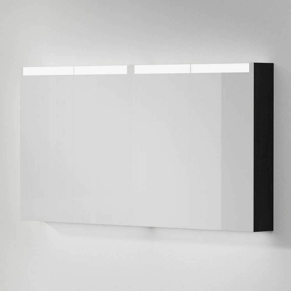 Spegelskåp Stage Plus 140, Black Oak, 4 Luckor,1400x720x140 Bredd: 1400 mm, Black Oak, Dubbla luckor