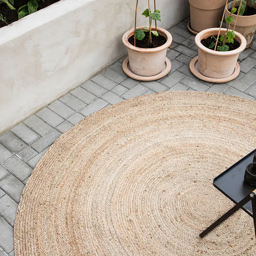Oliver 100% jute - 200*200- -Round-Natural dark 200x200 cm
